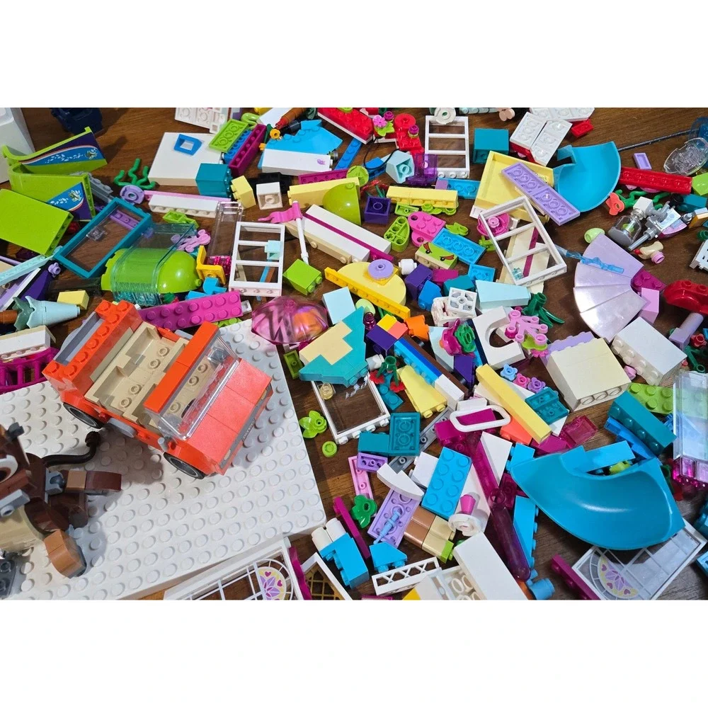 Lego Friends Elves Bulk Lot 4lb 4oz Mixed Bricks Figures Cars Windows Doors
